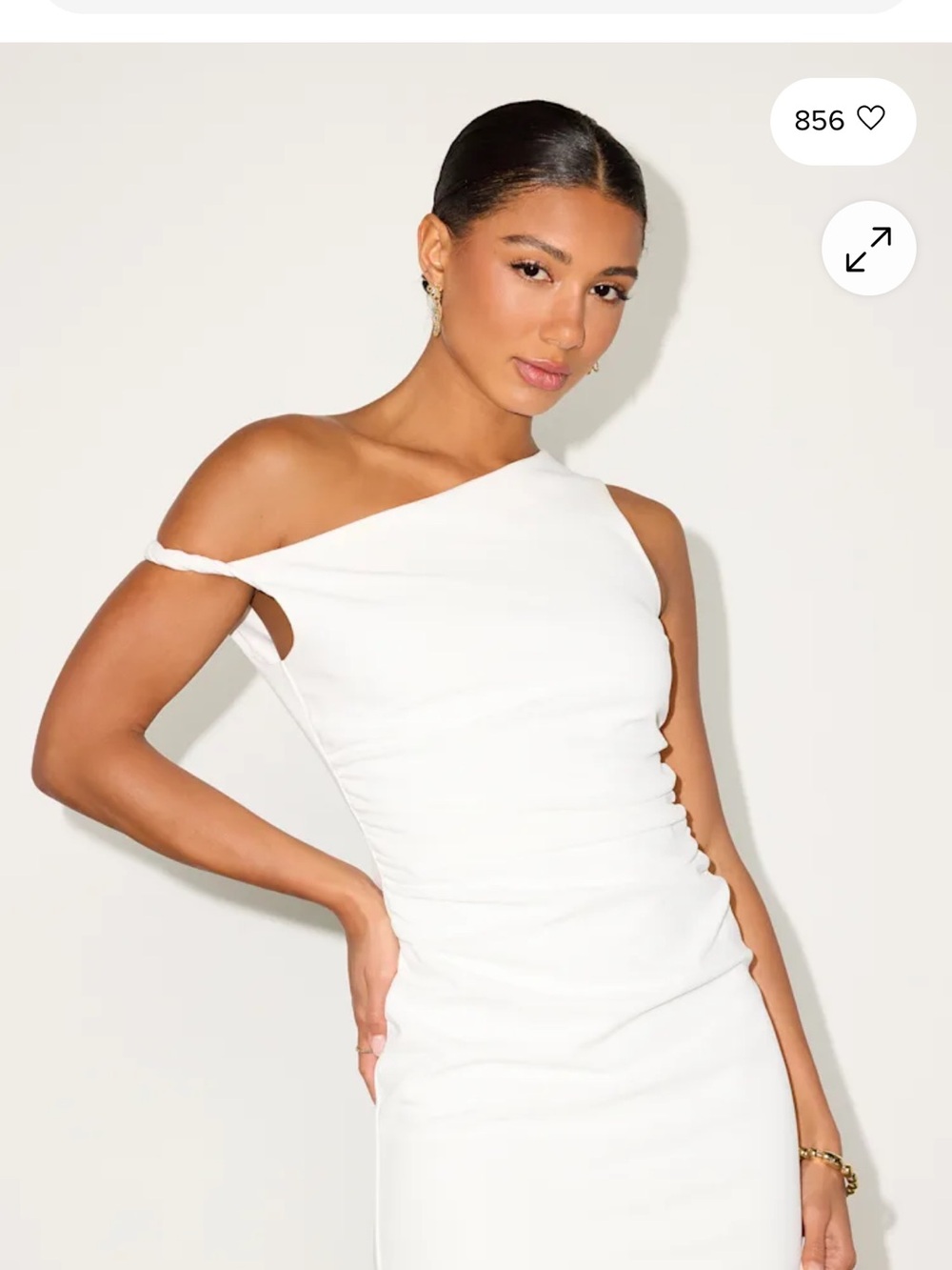 Lulu's becca white twisted one-shoulder mini dress